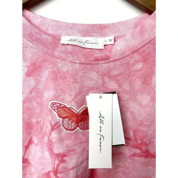 Pink tie dye boxy crop top large - Picture 4 of 4